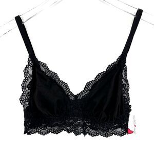 Cosabella Soft Bra Black Bralette Size Large Lovee1385 Lace Semi-Sheer
